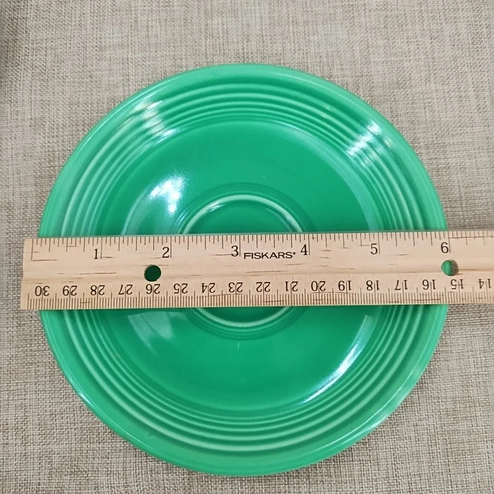 Vintage Pre 1972 Fiesta Light Green Chartreuse Saucers Lot of 2 Fiestaware VG